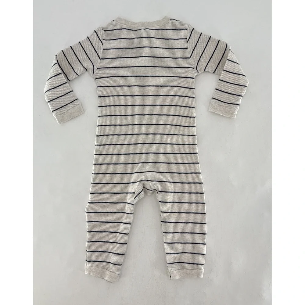 Old Navy Toddler One‎ Piece Outfit Romper Navy Ivory Striped 18-24 Months Flaw